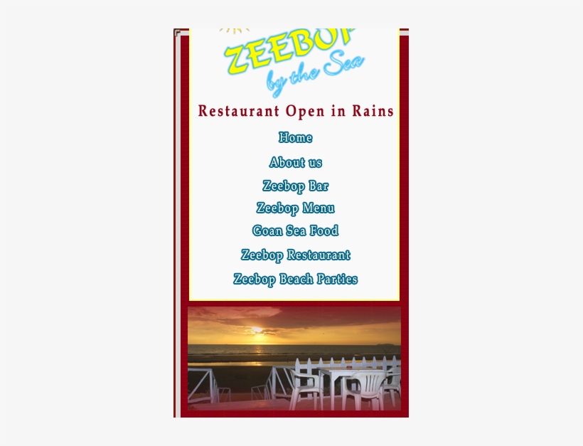 Zeebop Beach Restaurant In Goa Has Its Very Own “independent - Restaurant, transparent png #4231042