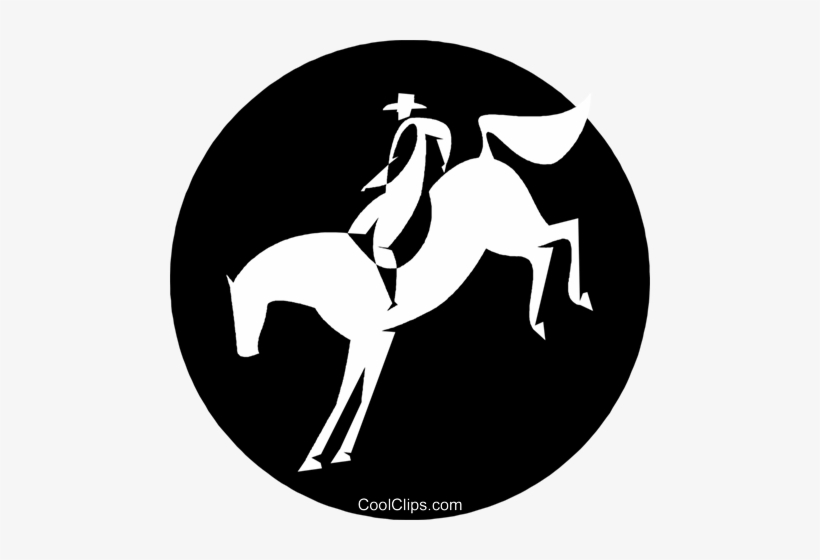 Cowboy On A Bucking Bronco Royalty Free Vector Clip - Illustration, transparent png #4231643