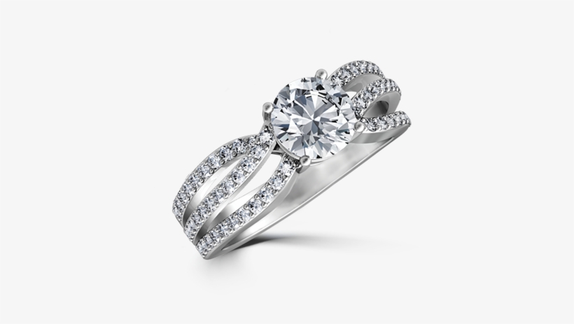 Broad 3 Row Crossover Diamond Ring - Solitaire Diamond Broad Ring, transparent png #4232770