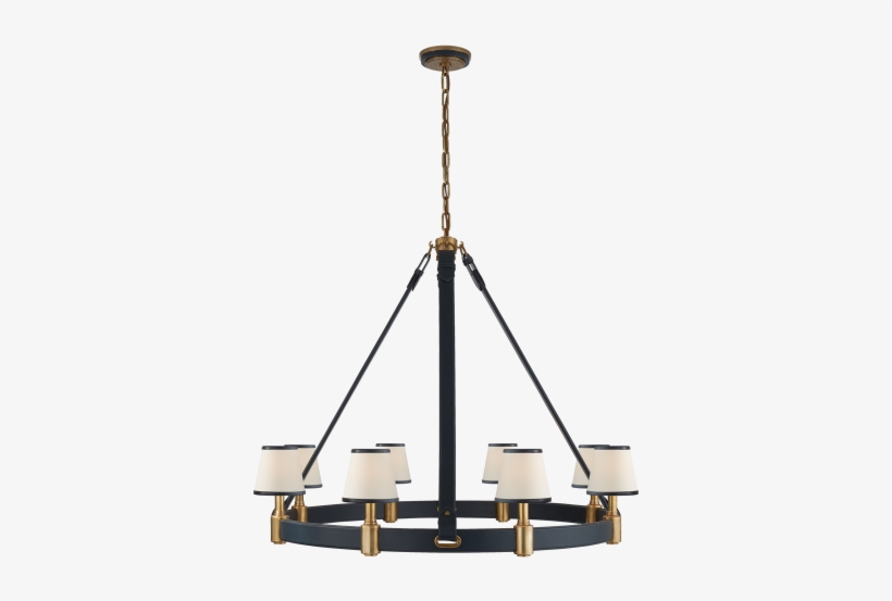 Riley Large Ring Chandelier In Natural Brass And Navy - Riley Large Ring Chandelier, transparent png #4233015