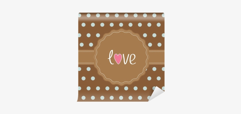 Brown Ribbon And Label With Word Love - Polka Dot, transparent png #4233417