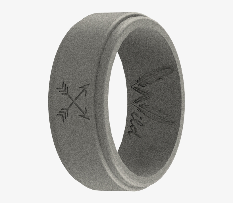 Men's Dusty Grey Arrow Silicone Ring - Ring, transparent png #4233486