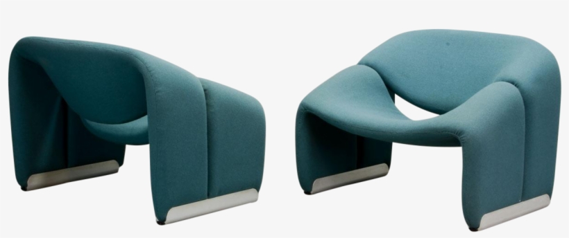 M#century Pair Of Blue Dutch Design M Lounge Chairs - Antique Furniture, transparent png #4234183