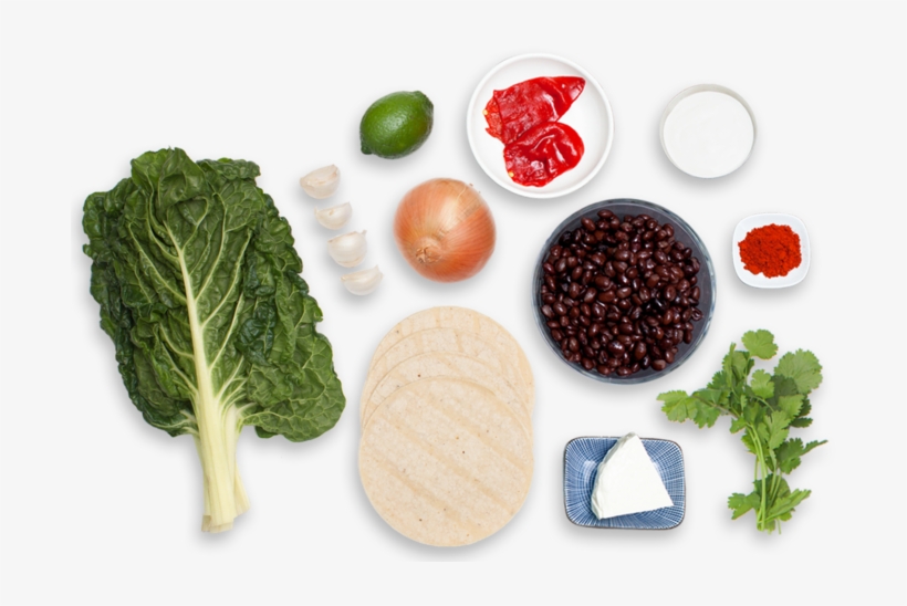 Smoky Swiss Chard & Black Bean Tostadas With Queso - Tostada, transparent png #4234531