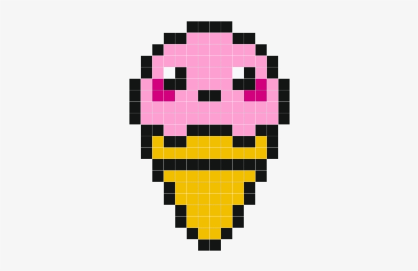 Cute Icecream Plus More - Pixel Art Grid Easy - Free Transparent PNG