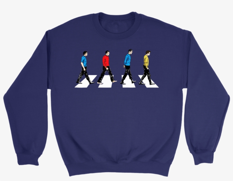 The Beatles Abbey Road Star Trek Tribute To Shirt - College Dropout Crew Neck, transparent png #4236586