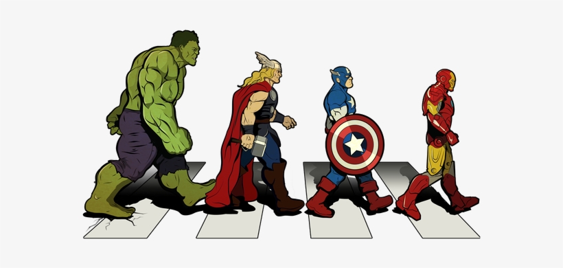 Avenger Road Abbey Road, Dbz, Logan, Avengers, Action - Super Heros Abbey Road, transparent png #4236716