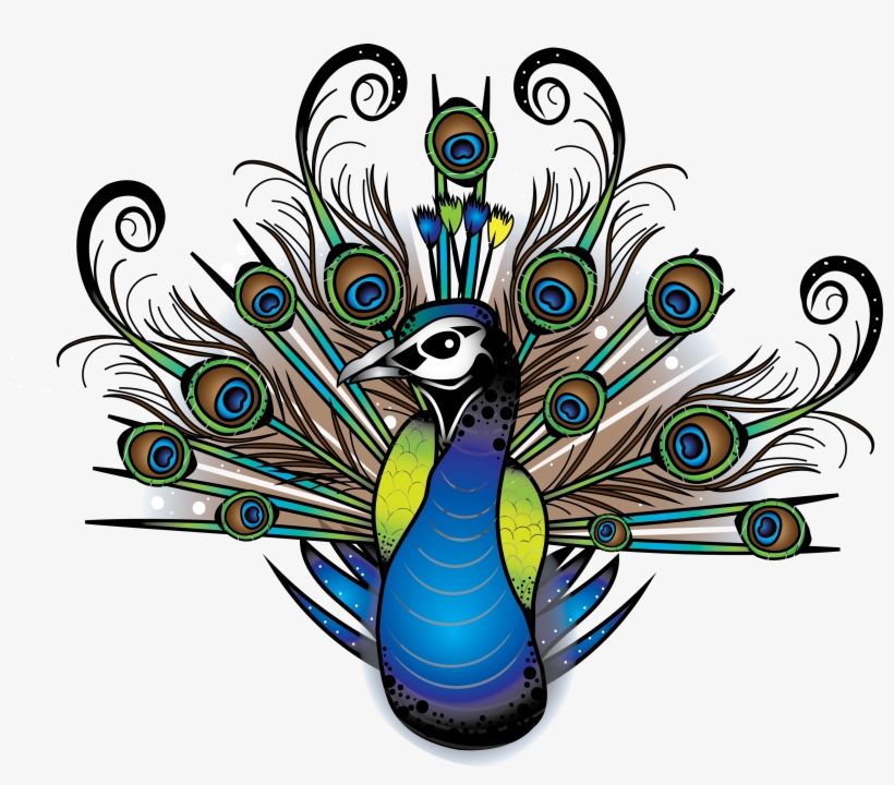 Peacock Tattoo - Peacock Tattoo Art Png, transparent png #4237185