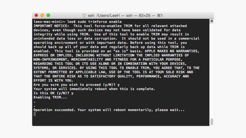 Trimforce - Os X El Capitan Terminal, transparent png #4237224