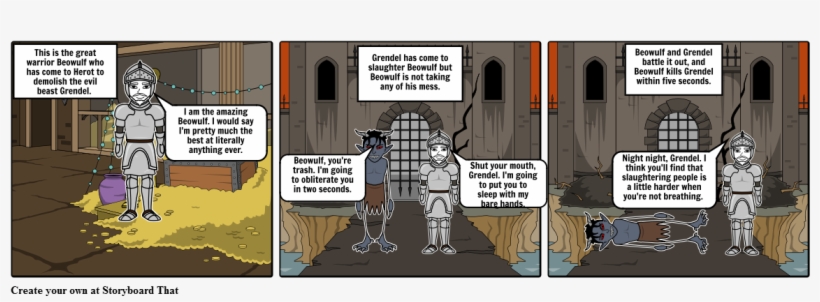 Beowulf S Easy Victory - Cartoon, transparent png #4237403