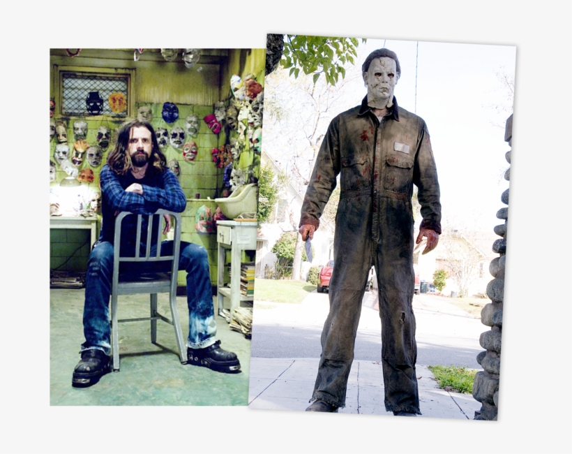 Halloween Director Rob Zombie On Set And Tyler Mane - Michael Myers Unmasked 2018, transparent png #4237851