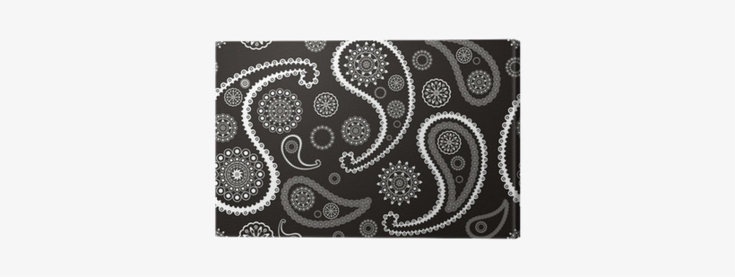 Retro Seamless Indian Black And White Paisley Vector - Black, transparent png #4239146