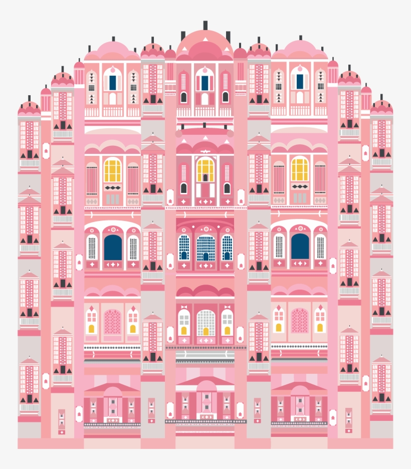Illustration Inspired By The Hawa Mahal Palace In Jaipur, - Saskia Rasink, transparent png #4239305