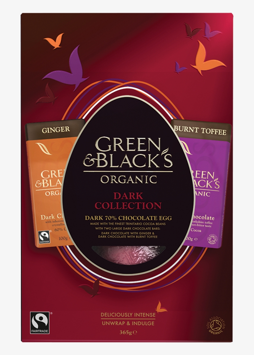 G&b's Organic Large Dark Egg - Green & Blacks Organic Dark Chocolate Egg 365g, transparent png #4239536