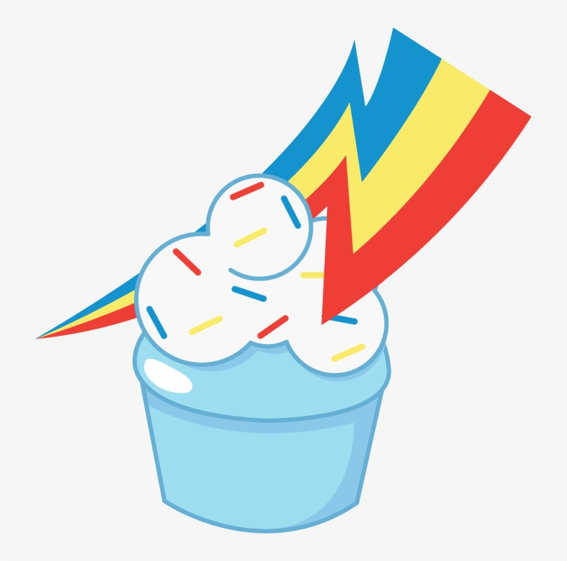 Shadowfoxgraphics, Cupcake, Cutie Mark, Food, Pony, - Mlp Rainbow Dash Cupcake, transparent png #4239804