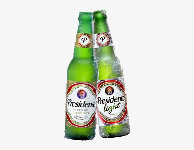 Presidente Y Presidente Light - Presidente Pilsner Type Beer Cerveza 12 Oz Glass Bottle, transparent png #4239973