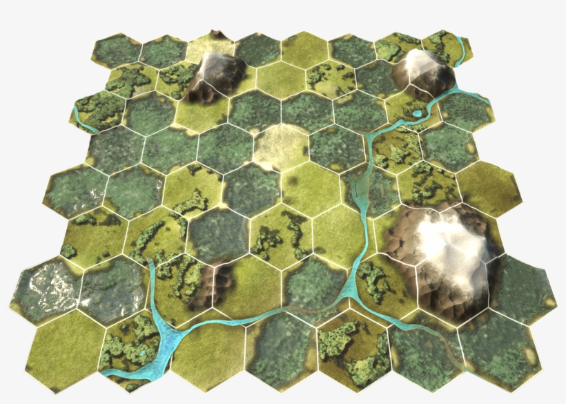 Hexagon Map1 Render13 - Hexagon - Free Transparent PNG Download - PNGkey