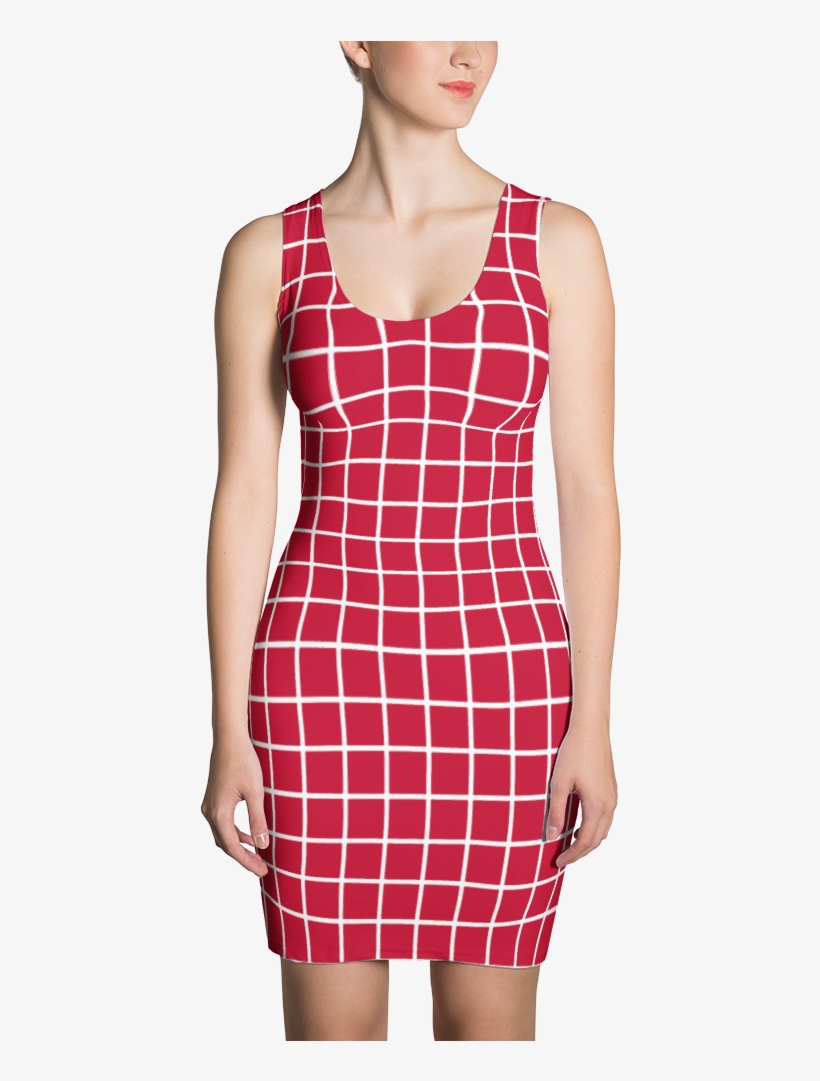 Red Grid Dress - Ice Cream Costume, Halloween Costume, Fun Costume,, transparent png #4241809