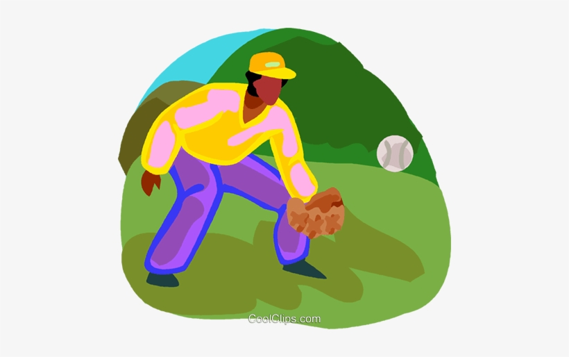 Baseball Player Catching A Ball Royalty Free Vector - Illustration, transparent png #4241864