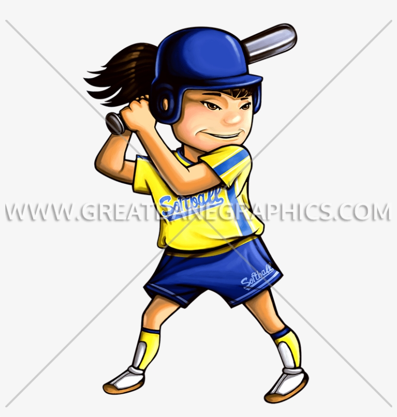 Girl Batter - Cartoon, transparent png #4241889