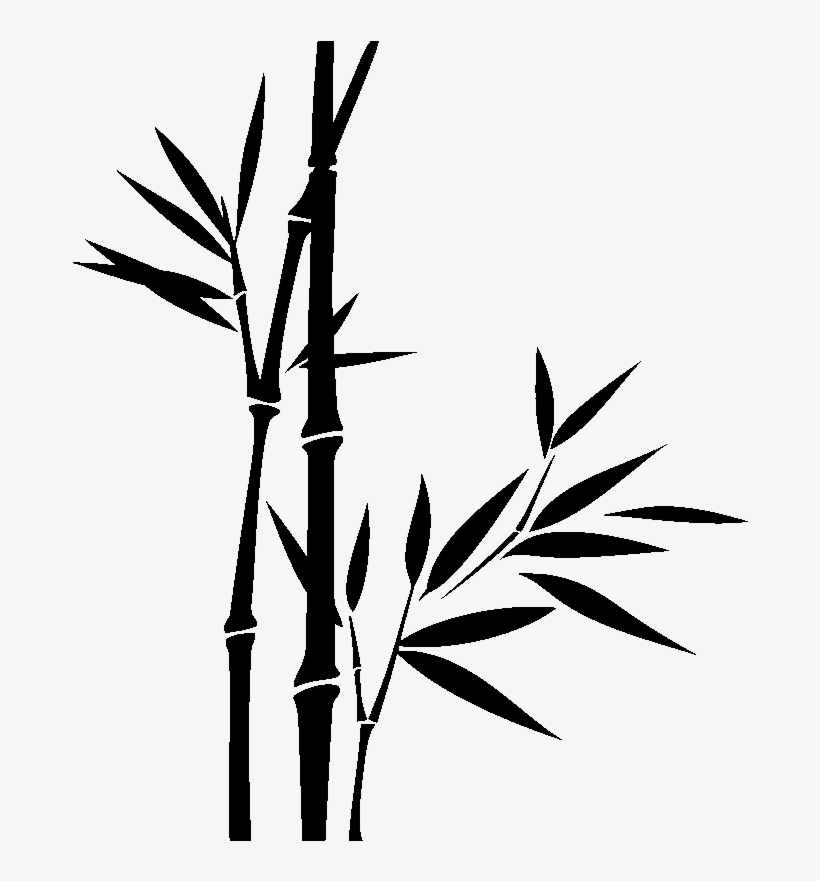 Sticker Deux Tiges De Bambous Avec Une Jeune Pousse - Tiges Bambou Dessin, transparent png #4241890
