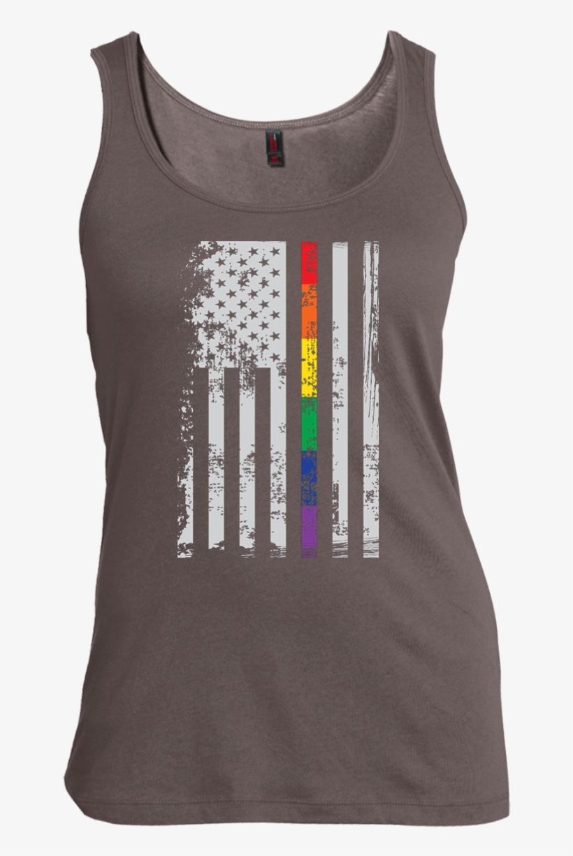 Rainbow Pride Usa Flag Strip T Shirt, Hoodie - Environment Color Women's Tank Tops, transparent png #4242144