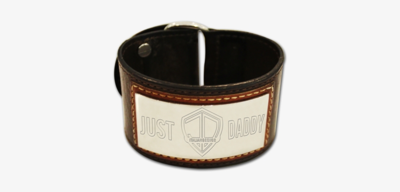 Just Daddy Genuine Leather Bracelet With Stainless - Bracelet, transparent png #4242388