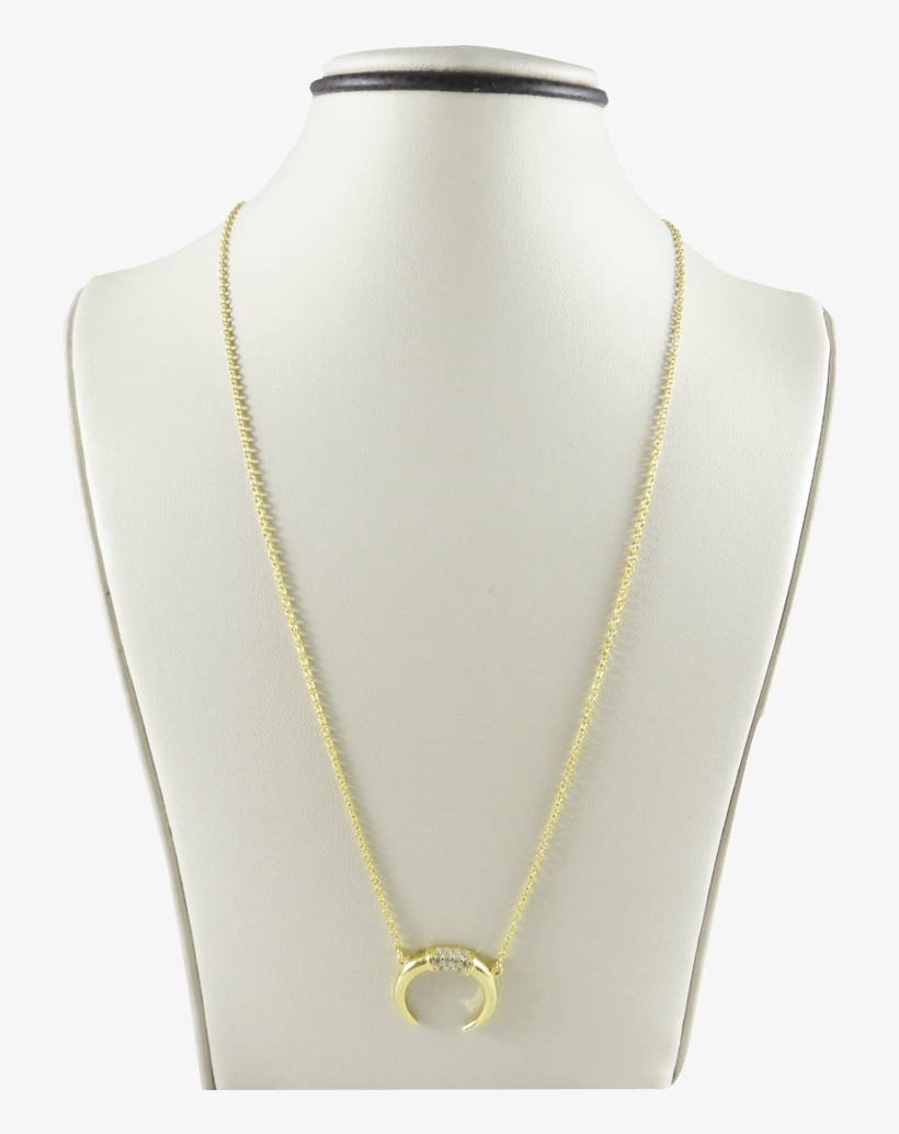 Cadena De Plata Con Baño De Oro Y Dije Luna Invertida - Locket, transparent png #4242444