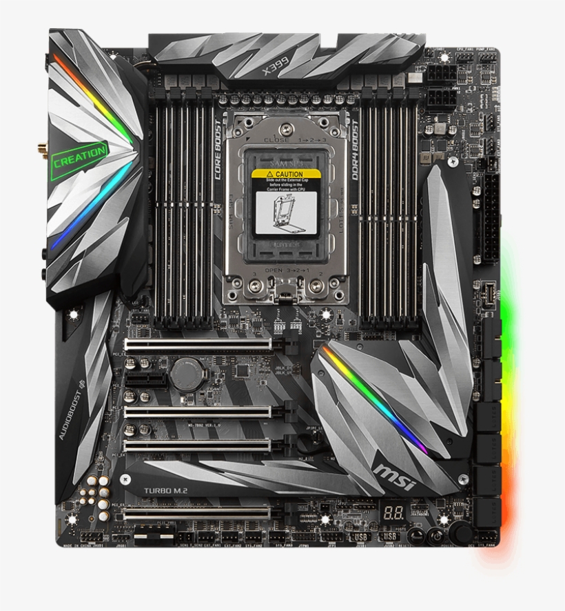 Memory Support Comes Via Eight Ram Slots Which Support - Msi Meg X399 Creation, transparent png #4242661