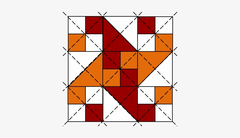 Red And Orange Water Wheel Patchwork Block - Red, transparent png #4242817