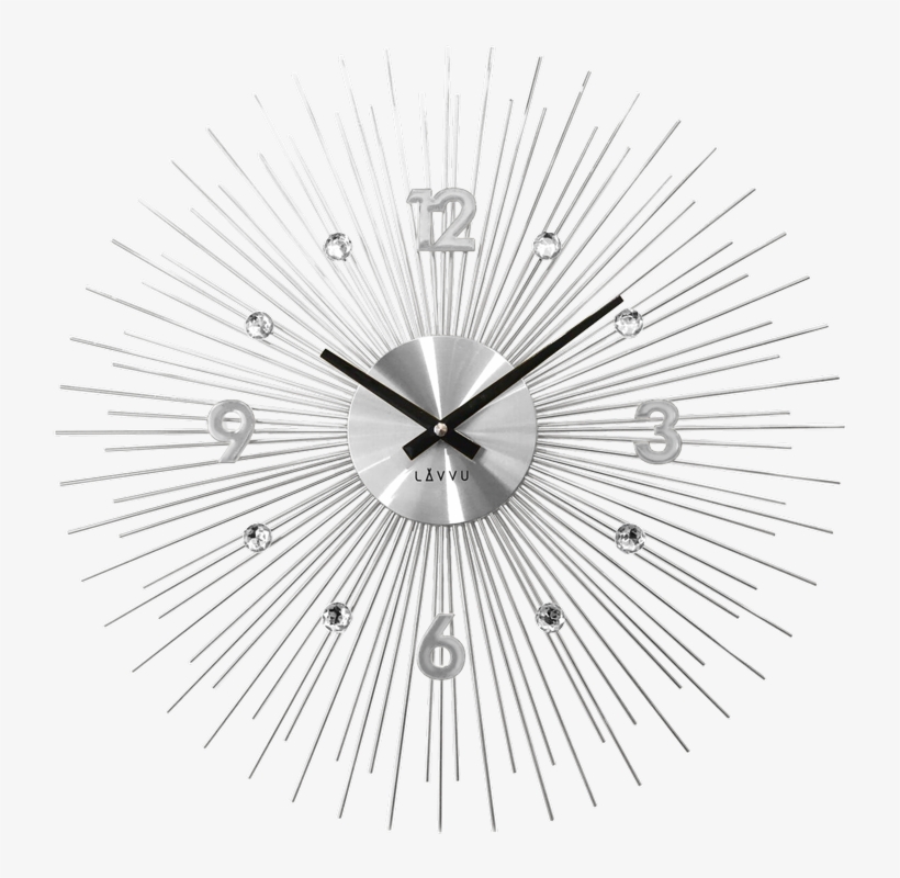 Silver Wallclock Lavvu Crystal Lines - Lavvu Crystal Lines Lct1140, transparent png #4243138
