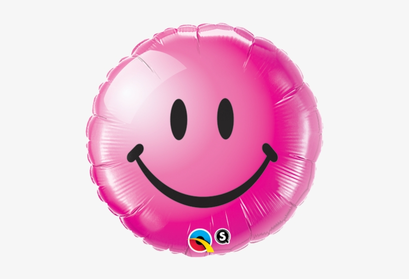 18" Redondo, Carita Feliz, Cereza Intenso - Pink Smiley Face Balloon, transparent png #4244937