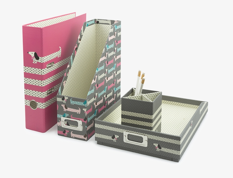 Pen Cup - Go Stationery Sausage Dog Desk Set Lever Arch,magazine, transparent png #4245183