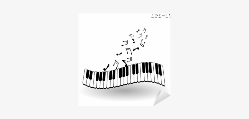 Vintage Background With Piano - False Piano Keys Wall Decal Musical Instrument Vinyl, transparent png #4246784