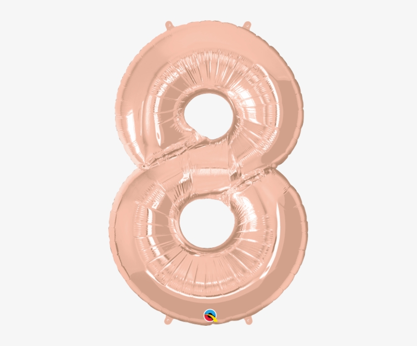 Rose Gold Number Eight 86cm Foil Balloon - Number Eight Gold Foil Balloon, transparent png #4247206