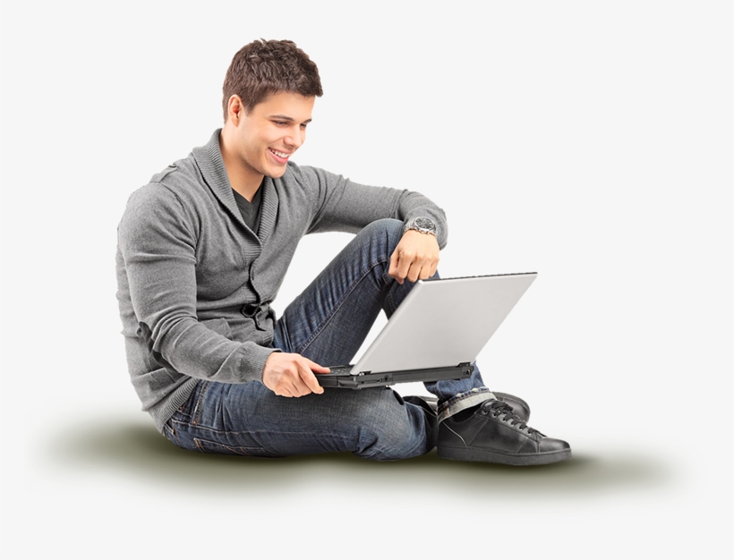 Laptop1 - Guy Sitting On The Ground, transparent png #4247385
