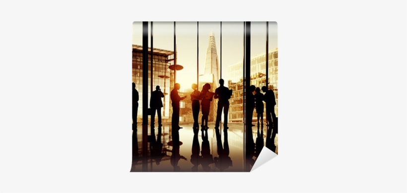 Silhouette Of Business People In London Office Wall - People Looking At Tall Building, transparent png #4248109