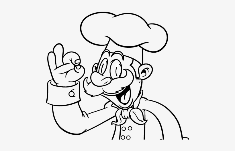 Gorros De Cocina Para Colorear - Cartoon Chef, transparent png #4248141