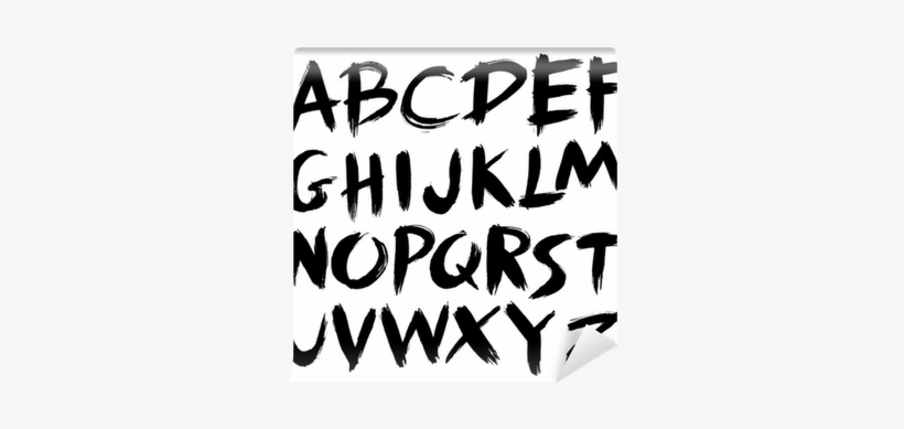 Hand Drawn Font,brush Stroke Alphabet,grunge Style - Paint Brush Font Style, transparent png #4248799