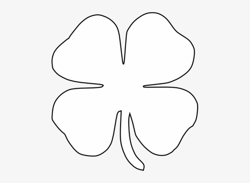 Outline Clover Leaf Tattoo Design - Big Four Leaf Clover, transparent png #4249195