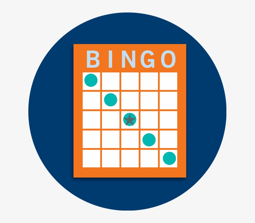 A Bingo Card Pattern Showing A Diagonal Line - Circle, transparent png #4249348