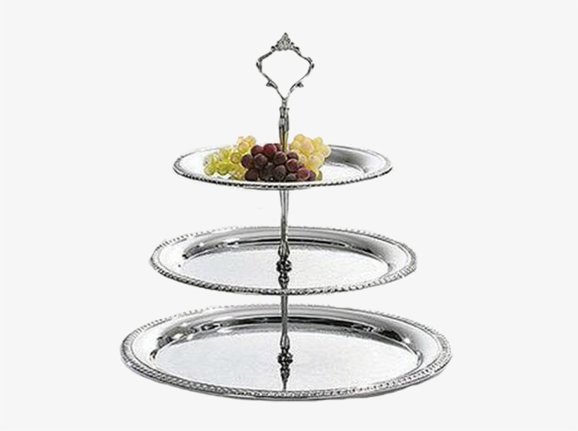 3-tier Chrome Tray - Distinctive Decor Chrome Plated Three Tier Dessert, transparent png #4249399