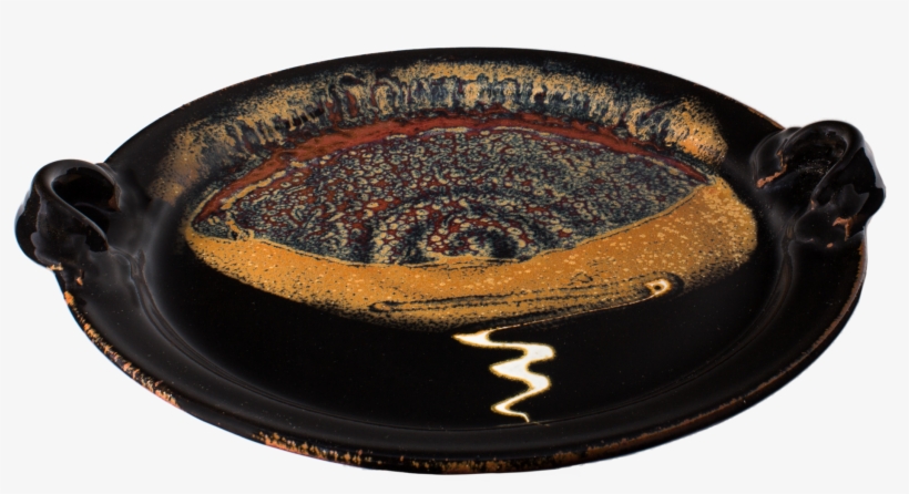 Serving Platter With Handles In Red, Brown, And Black - Platter, transparent png #4250212