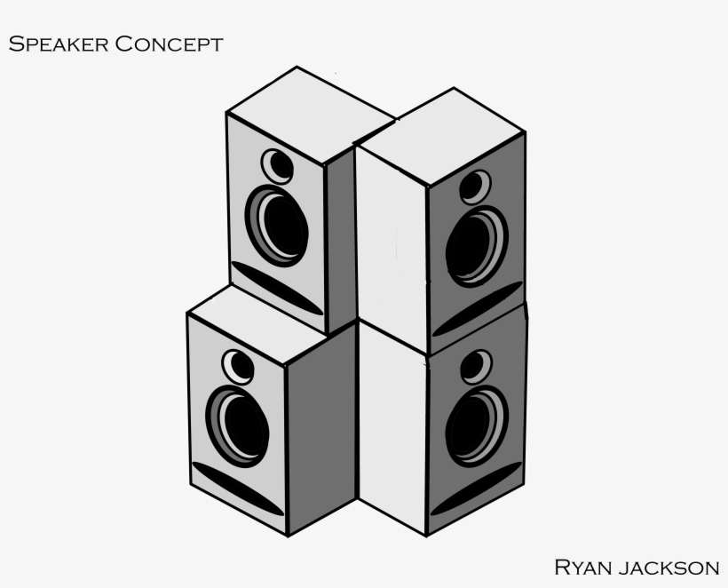 Speakers - Isometric Speaker, transparent png #4250287