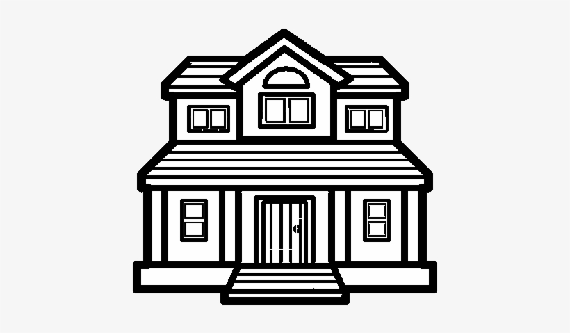 Victorian House Coloring Page - Mansion Para Dibujar, transparent png #4250531