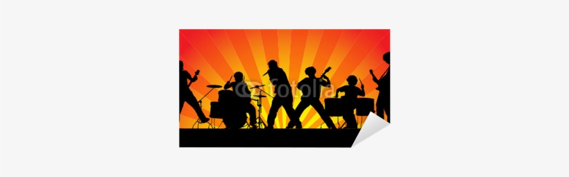 Silhouettes Of Six Musicians - Rock Band Silhouette, transparent png #4250819