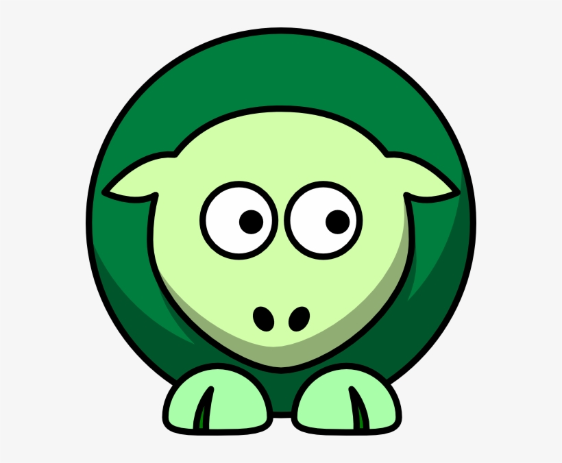 Sheep 2 Toned Greens Looking Right Png Clip - College Football, transparent png #4251491