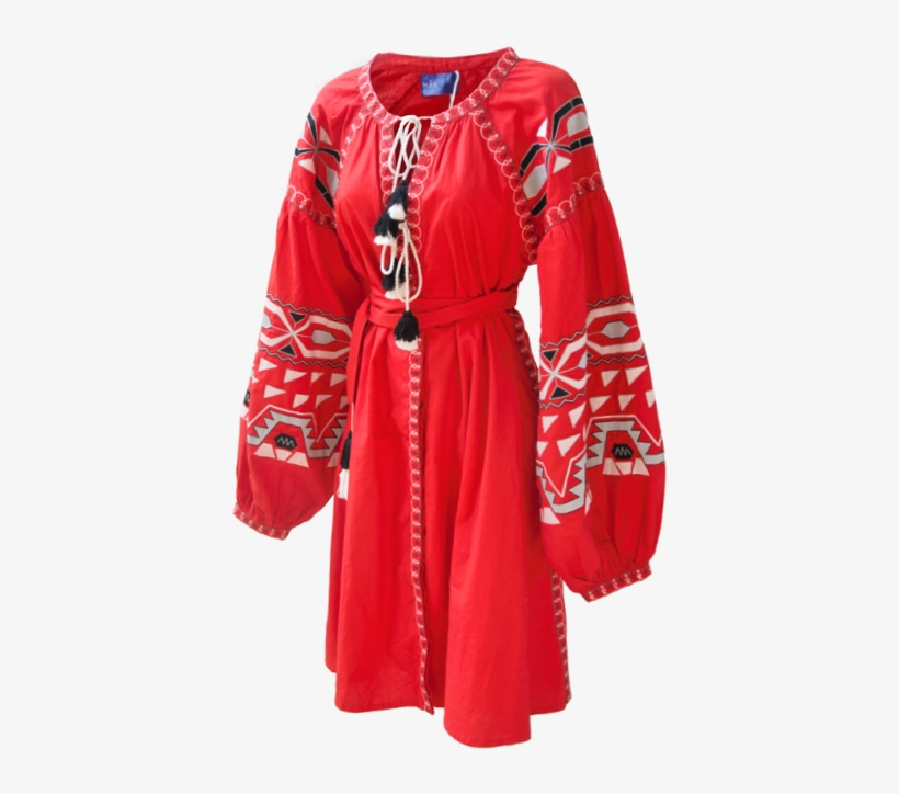 Geo Embroidered Tunic Dress - Dress, transparent png #4252469