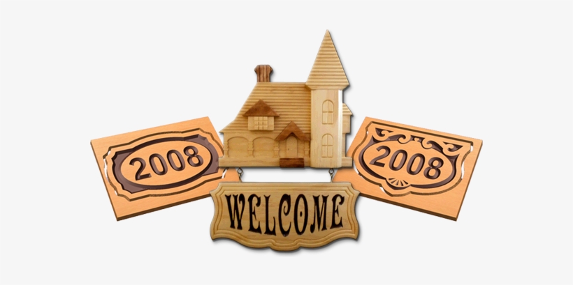Victorian House Plaque - Wooden Block, transparent png #4252568