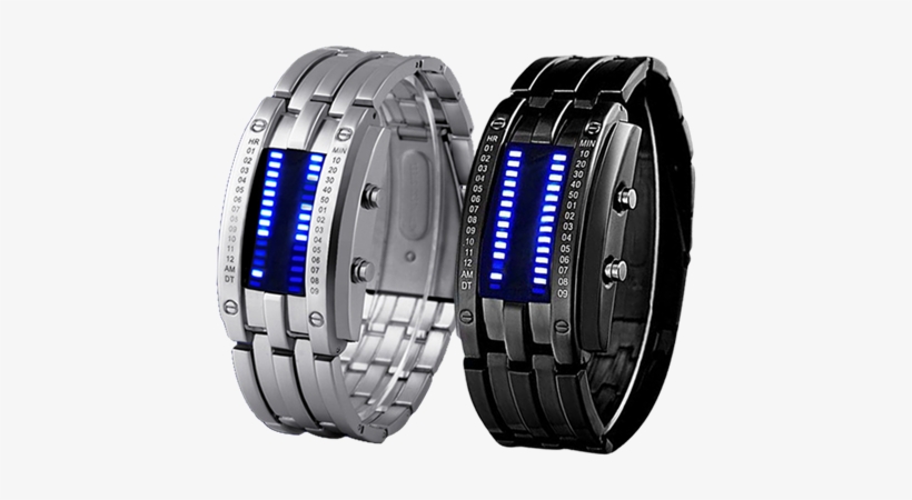 Led Wrist Watch - Luxury Waterproof Electronic Second Generation Binary, transparent png #4252921